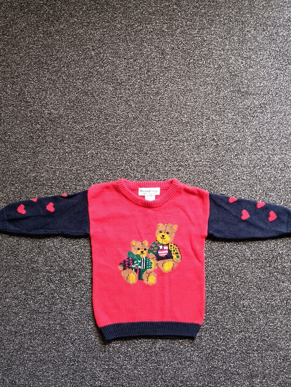 1994 Eagles Eye Kids 3T Teddy Bear Thick Knit Ugly Christmas Story Book Sweater - Picture 7 of 10